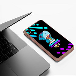 Чехол iPhone XS Max матовый BRAWL STARS LEON, цвет: 3D-коричневый — фото 2