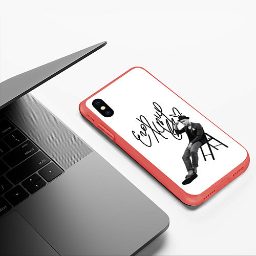 Чехол iPhone XS Max матовый Егор Крид / 3D-Красный – фото 3
