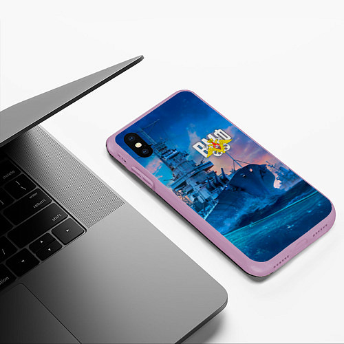 Чехол iPhone XS Max матовый ВМФ / 3D-Сиреневый – фото 3