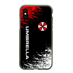 Чехол iPhone XS Max матовый UMBRELLA CORPORATION, цвет: 3D-темно-зеленый