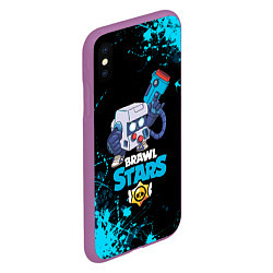 Чехол iPhone XS Max матовый BRAWL STARS 8-BIT, цвет: 3D-фиолетовый — фото 2
