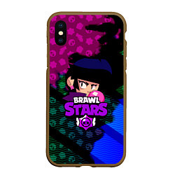 Чехол iPhone XS Max матовый BRAWL STARS BIBI, цвет: 3D-коричневый