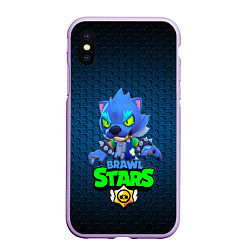 Чехол iPhone XS Max матовый Brawl stars, цвет: 3D-сиреневый