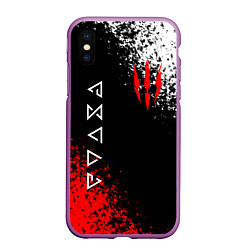 Чехол iPhone XS Max матовый THE WITCHER, цвет: 3D-фиолетовый