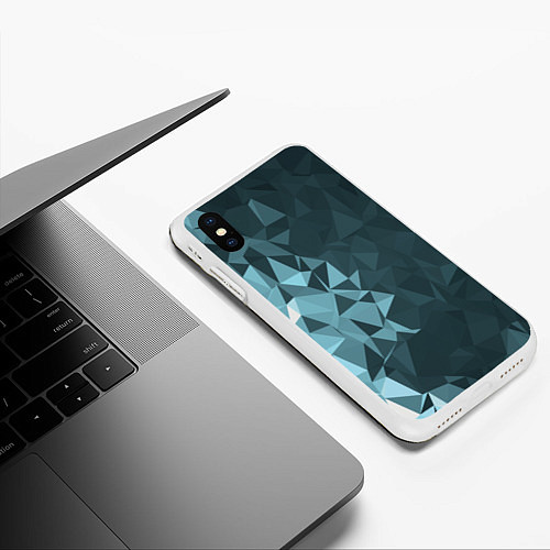 Чехол iPhone XS Max матовый Turquoise shift / 3D-Белый – фото 3