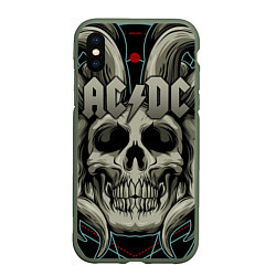 Чехол iPhone XS Max матовый ACDC, цвет: 3D-темно-зеленый