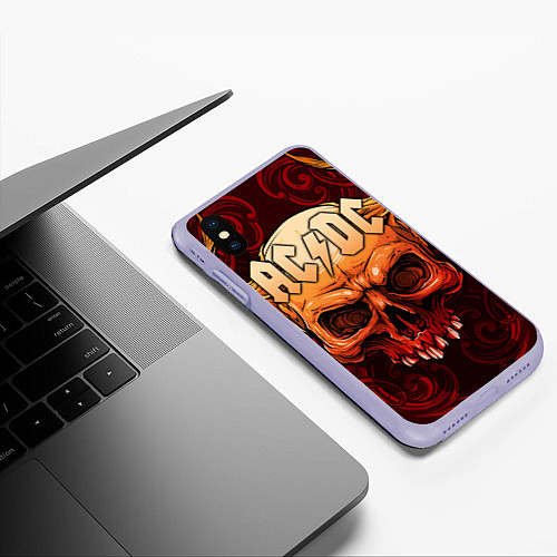 Чехол iPhone XS Max матовый ACDC / 3D-Светло-сиреневый – фото 3