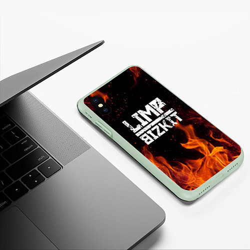 Чехол iPhone XS Max матовый LIMP BIZKIT / 3D-Салатовый – фото 3