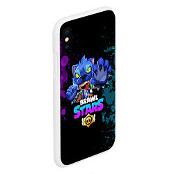 Чехол iPhone XS Max матовый Brawl Stars LEON, цвет: 3D-белый — фото 2