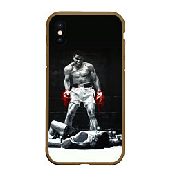 Чехол iPhone XS Max матовый Muhammad Ali, цвет: 3D-коричневый