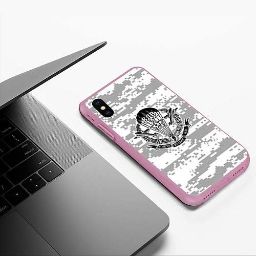 Чехол iPhone XS Max матовый ВДВ СССР / 3D-Розовый – фото 3