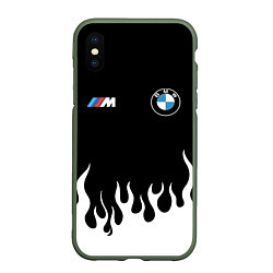 Чехол iPhone XS Max матовый BMW БМВ, цвет: 3D-темно-зеленый