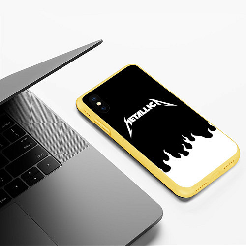 Чехол iPhone XS Max матовый METALLICA / 3D-Желтый – фото 3