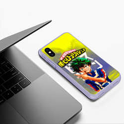 Чехол iPhone XS Max матовый Моя геройская академия Изуку, цвет: 3D-светло-сиреневый — фото 2