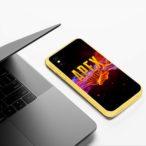 Чехол iPhone XS Max матовый APEX LEGENDS / 3D-Желтый – фото 3