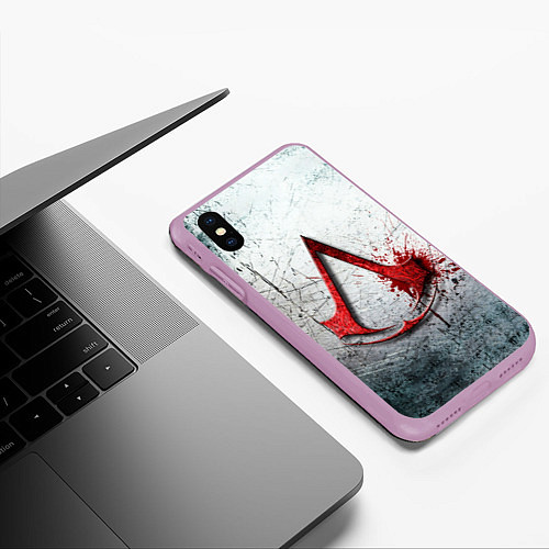 Чехол iPhone XS Max матовый Assassins Creed / 3D-Сиреневый – фото 3