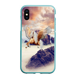 Чехол iPhone XS Max матовый Sea Sunset Horse, цвет: 3D-мятный