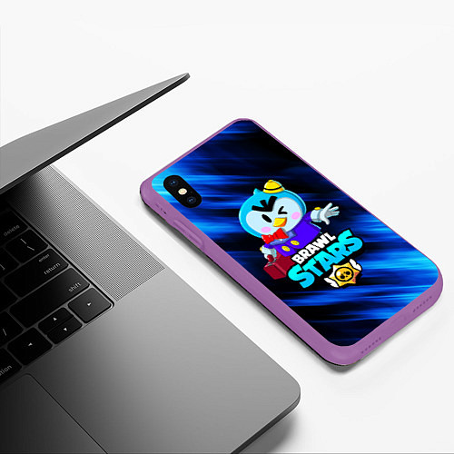 Чехол iPhone XS Max матовый BRAWL STARS MRP / 3D-Фиолетовый – фото 3