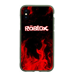 Чехол iPhone XS Max матовый ROBLOX, цвет: 3D-темно-зеленый