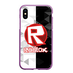 Чехол iPhone XS Max матовый ROBLOX, цвет: 3D-фиолетовый