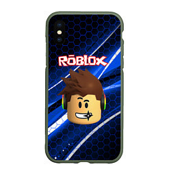 Чехол iPhone XS Max матовый ROBLOX, цвет: 3D-темно-зеленый