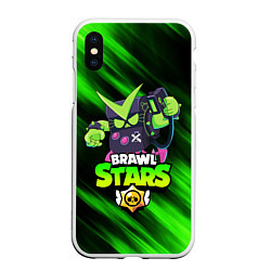 Чехол iPhone XS Max матовый BRAWL STARS VIRUS 8-BIT, цвет: 3D-белый