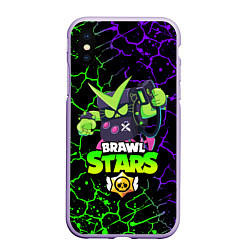 Чехол iPhone XS Max матовый BRAWL STARS VIRUS 8-BIT, цвет: 3D-светло-сиреневый