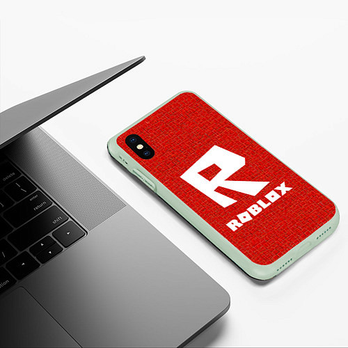 Чехол iPhone XS Max матовый Roblox / 3D-Салатовый – фото 3