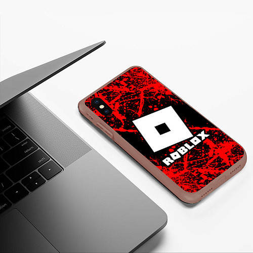 Чехол iPhone XS Max матовый Roblox / 3D-Коричневый – фото 3