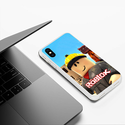 Чехол iPhone XS Max матовый ROBLOX / 3D-Белый – фото 3