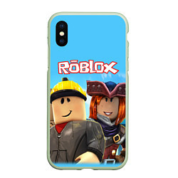 Чехол iPhone XS Max матовый ROBLOX, цвет: 3D-салатовый