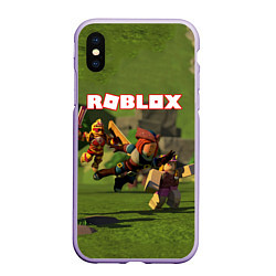 Чехол iPhone XS Max матовый ROBLOX, цвет: 3D-светло-сиреневый