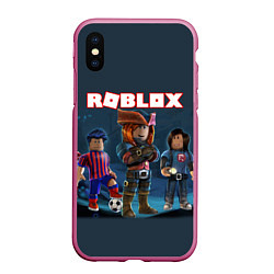 Чехол iPhone XS Max матовый ROBLOX, цвет: 3D-малиновый