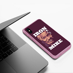 Чехол iPhone XS Max матовый Mike Tyson, цвет: 3D-розовый — фото 2