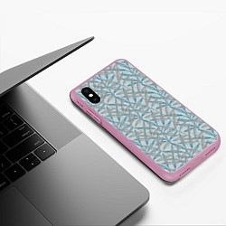 Чехол iPhone XS Max матовый Листья, цвет: 3D-розовый — фото 2