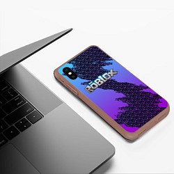 Чехол iPhone XS Max матовый Roblox, цвет: 3D-коричневый — фото 2