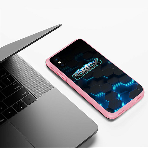 Чехол iPhone XS Max матовый Roblox Neon Hex / 3D-Баблгам – фото 3