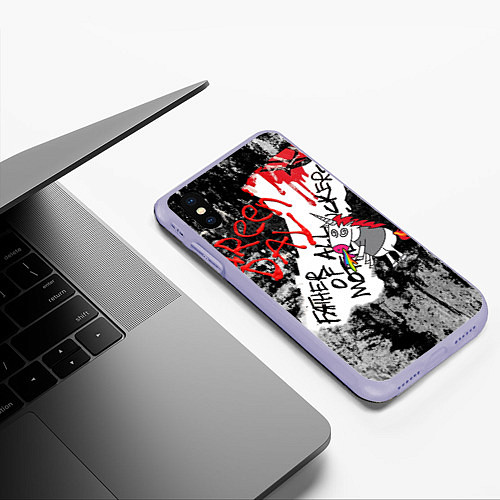 Чехол iPhone XS Max матовый Green Day - Father of All MF / 3D-Светло-сиреневый – фото 3