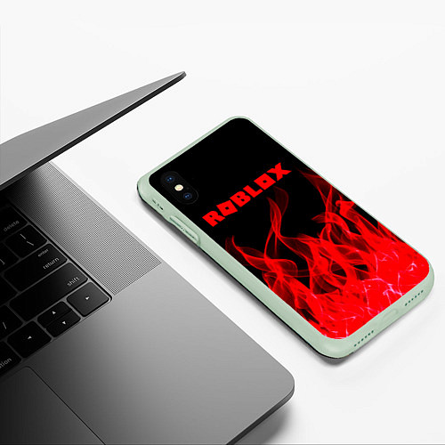 Чехол iPhone XS Max матовый ROBLOX / 3D-Салатовый – фото 3