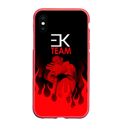 Чехол iPhone XS Max матовый ЕГОР КРИД, цвет: 3D-красный