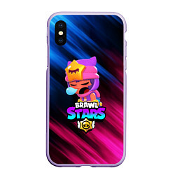 Чехол iPhone XS Max матовый BRAWL STARS SANDY, цвет: 3D-светло-сиреневый