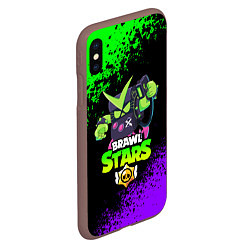 Чехол iPhone XS Max матовый BRAWL STARS VIRUS 8-BIT, цвет: 3D-коричневый — фото 2