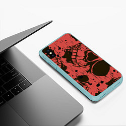 Чехол iPhone XS Max матовый Черепа, цвет: 3D-мятный — фото 2