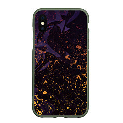 Чехол iPhone XS Max матовый Flame in the night, цвет: 3D-темно-зеленый