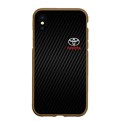 Чехол iPhone XS Max матовый TOYOTA, цвет: 3D-коричневый