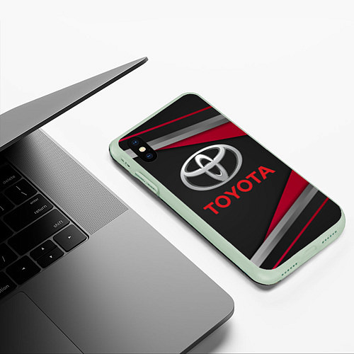 Чехол iPhone XS Max матовый TOYOTA / 3D-Салатовый – фото 3