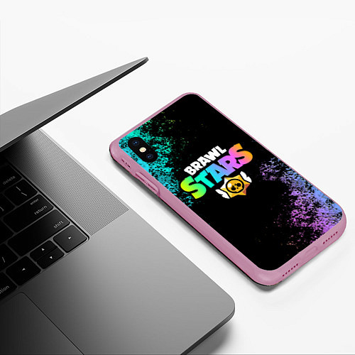 Чехол iPhone XS Max матовый Brawl Stars / 3D-Розовый – фото 3