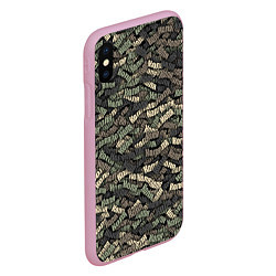 Чехол iPhone XS Max матовый Именной камуфляж Коля, цвет: 3D-розовый — фото 2