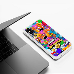 Чехол iPhone XS Max матовый BRAWL STARS SANDY, цвет: 3D-белый — фото 2