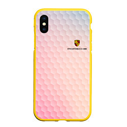 Чехол iPhone XS Max матовый PORSCHE, цвет: 3D-желтый